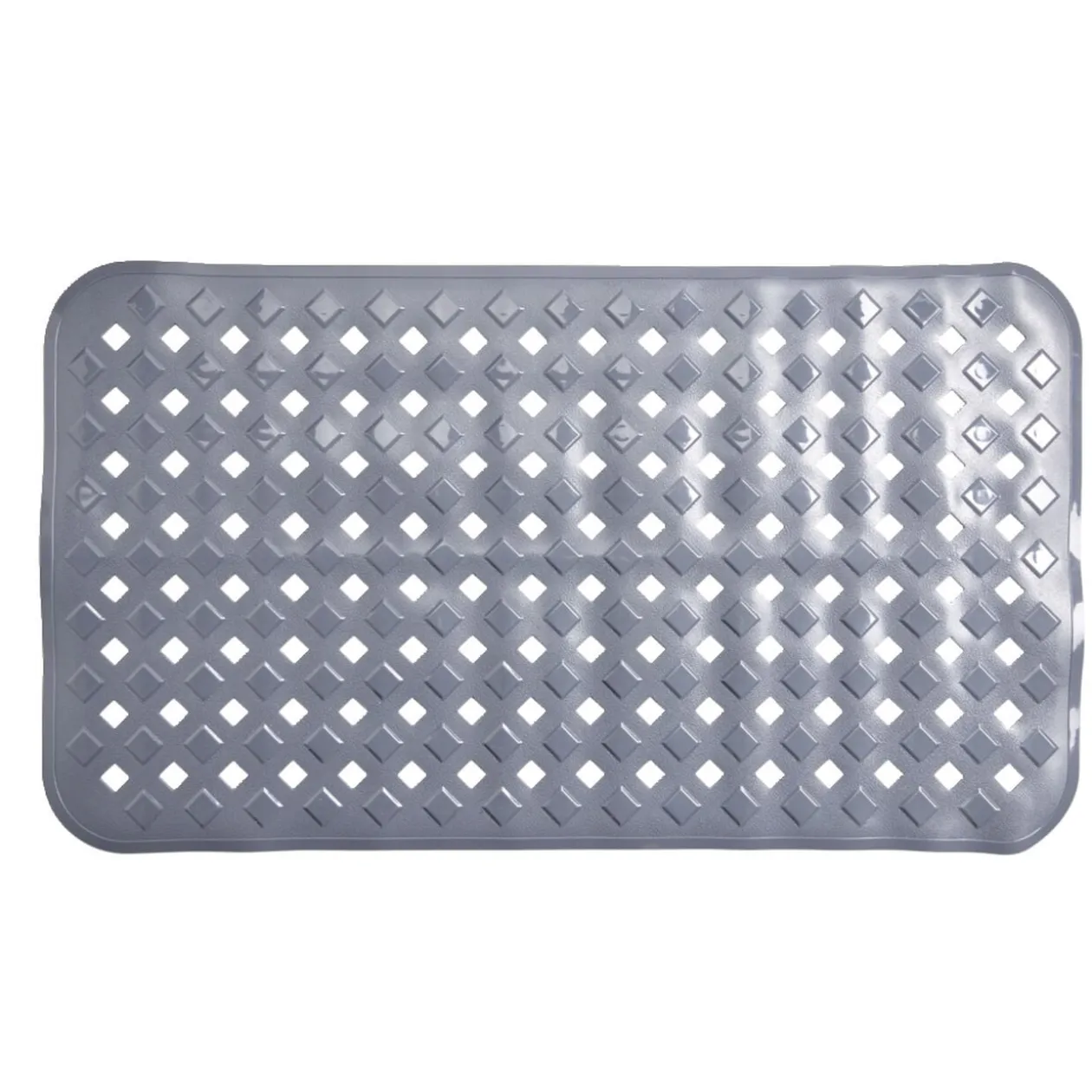 Tapis fond de douche plastique perforé gris 39x70cm