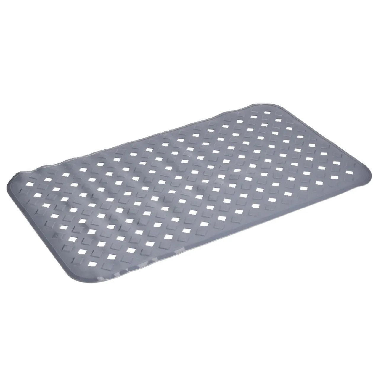 Tapis fond de douche plastique perforé gris 39x70cm