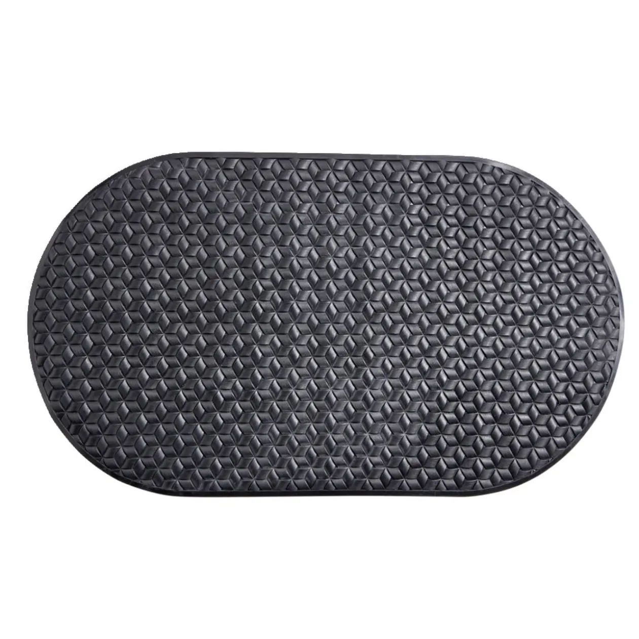 Tapis fond de douche plastique texturé noir 39x68cm