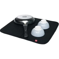 Tapis égouttoir noir pour évier 45x39cm