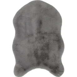 Tapis imitation fourrure gris 60x90cm