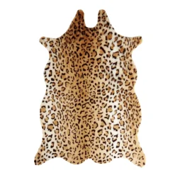 Tapis imitation peau de bête blanc et marron 50x70cm - 2 modèles < Gifi Best