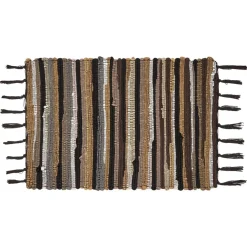 Tapis intérieur à franges rectangulaire rayures polycoton 50x70cm (3 modèles) < Gifi Hot