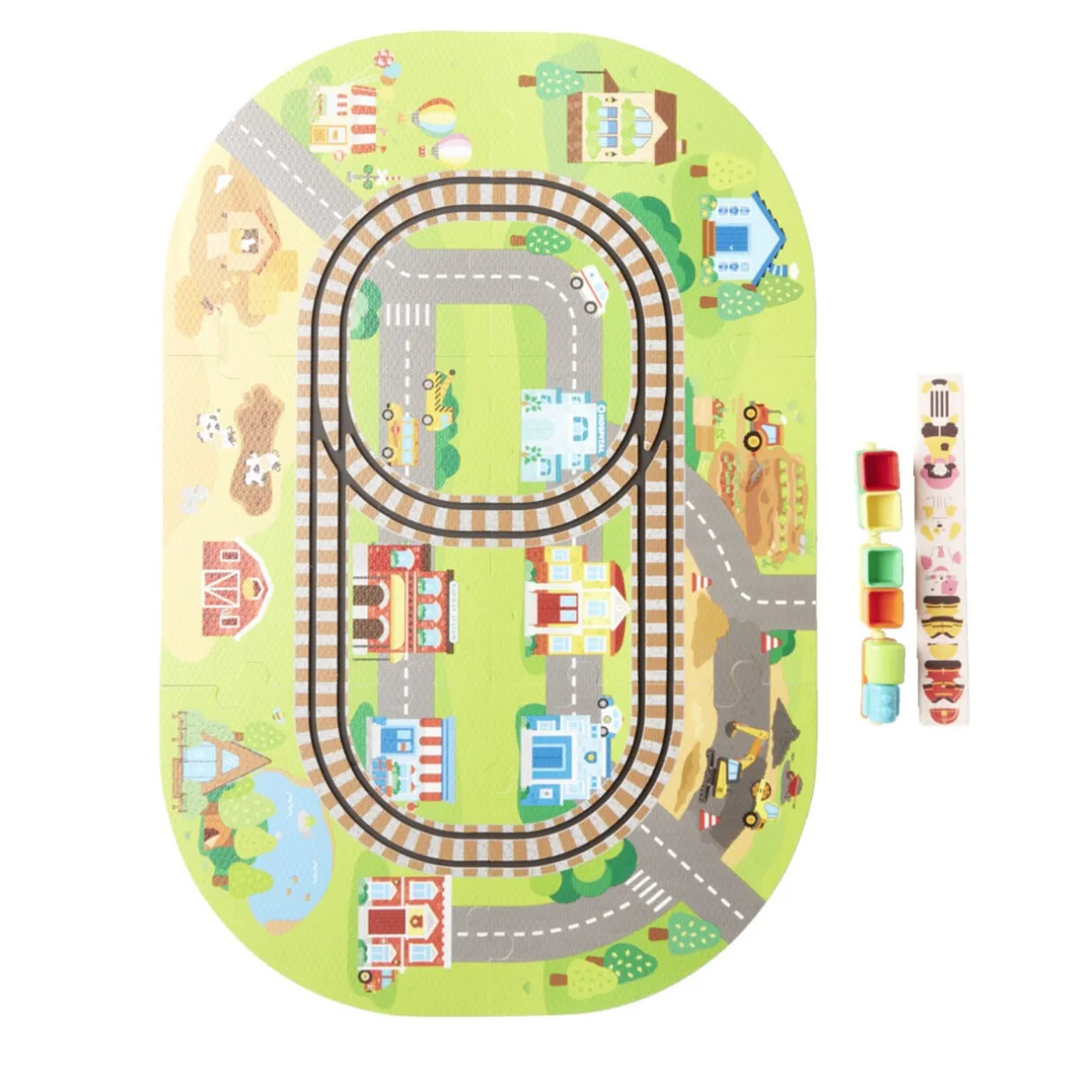 Tapis puzzle pour enfant avec ses trains 21 pièces < Gifi Discount