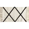 Tapis rectangulaire beige tufté noir 50x80cm
