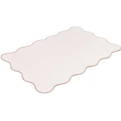 Tapis rectangulaire contour vague Wavy polyester rose 80x120cm