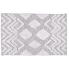 Tapis rectangulaire coton tufté gris 90x60 cm
