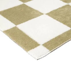 Tapis rectangulaire damier polyester 114x190cm (2 modèles beige ou rouge) < Gifi New