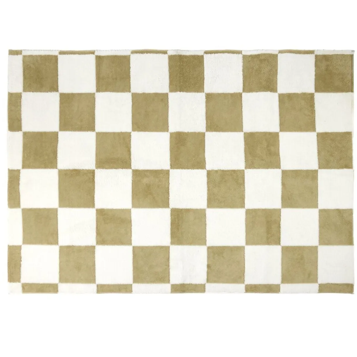 Tapis rectangulaire damier polyester 114x190cm (2 modèles beige ou rouge) < Gifi New
