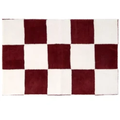 Tapis rectangulaire damier polyester 57x95cm (2 modèles rouge ou beige) < Gifi Hot