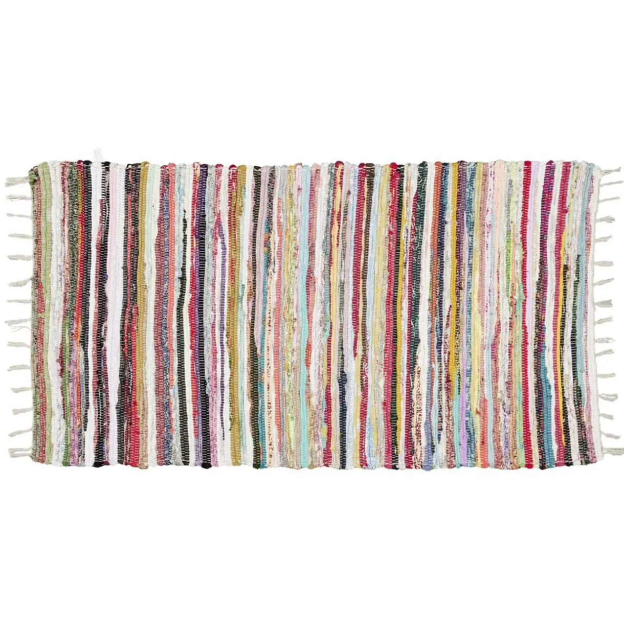 Tapis rectangulaire déco chindi rayures multicolores 60x80cm < Gifi Discount