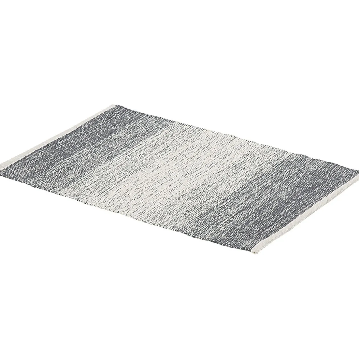 Tapis rectangulaire dégradé rayure blanche et bleue