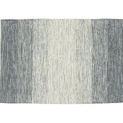 Tapis rectangulaire dégradé rayure blanche et bleue
