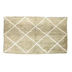 Tapis rectangulaire en jute motif tufté beige blanc 120x170 cm < Gifi Best