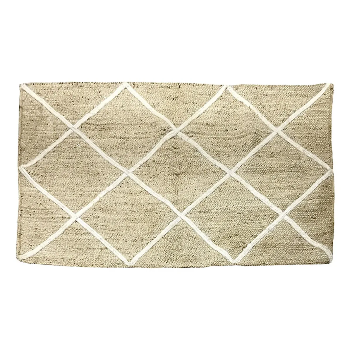 Tapis rectangulaire en jute motif tufté beige blanc 120x170 cm < Gifi Best