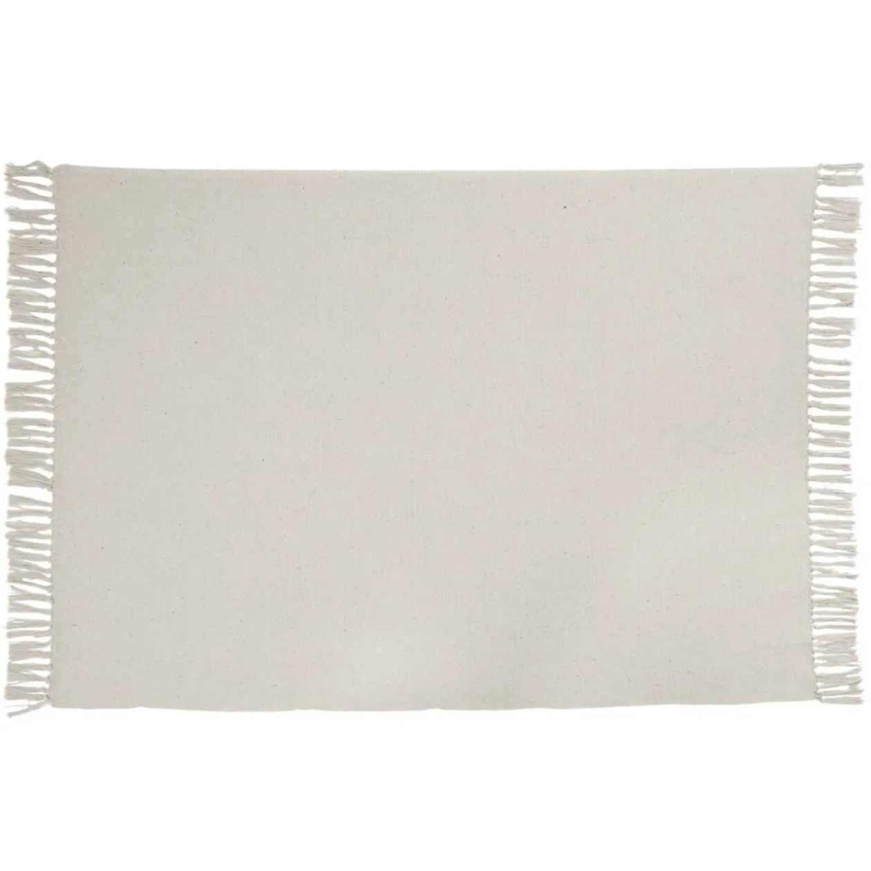 Tapis rectangulaire à franges en fibres couleur unie 120x180cm (3 modèles)