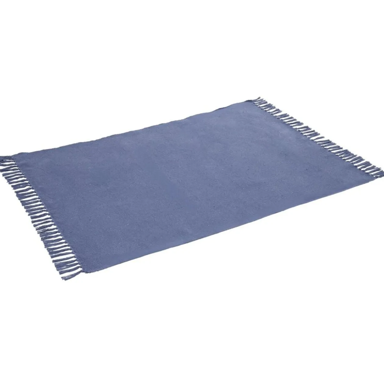 Tapis rectangulaire à franges en fibres couleur unie 120x180cm (3 modèles)