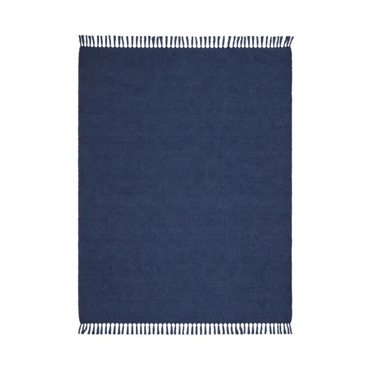 Tapis rectangulaire à franges en fibres couleur unie 120x180cm (3 modèles)
