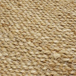Tapis rectangulaire à franges en jute et coton marron 60x180cm