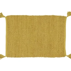 Tapis rectangulaire jute jaune moutarde