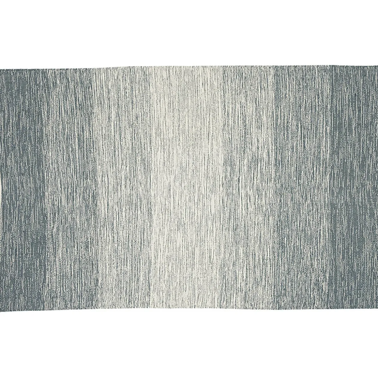 Tapis rectangulaire rayure blanche et bleue