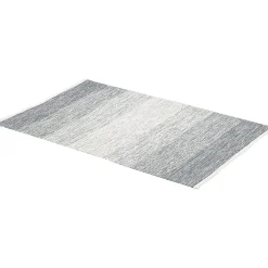 Tapis rectangulaire rayure blanche et bleue