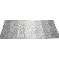 Tapis rectangulaire rayure blanche et bleue
