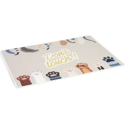 Tapis repose gamelle animaux Don't touch plastique 32x43cm