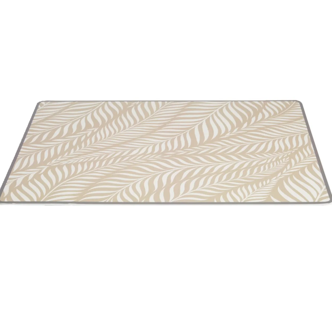 Tapis repose gamelle animaux motif feuillage plastique 32x43cm