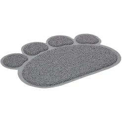 Tapis repose gamelle gris pour chat en silicone