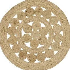 Tapis rond ajouré jute naturel