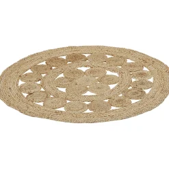 Tapis rond ajouré jute naturel