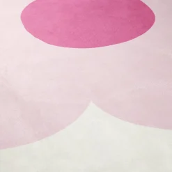 Tapis rond blanc motif marguerite Ø90cm (2 modèles violet ou rose)