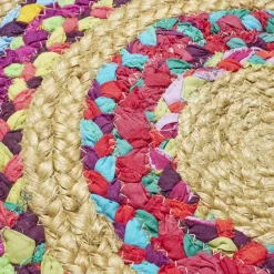 Tapis rond jute et coton Chindi multicolore Ø120cm < Gifi Clearance