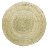 Tapis rond jute naturel déco fil doré Ø90 cm