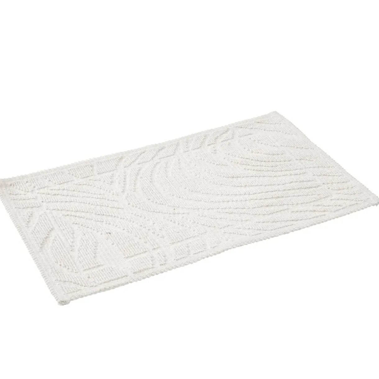 Tapis salle de bain coton relief uni beige 80x50cm < Gifi New