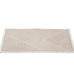 Tapis salle de bain coton relief rayure beige 80x50cm < Gifi