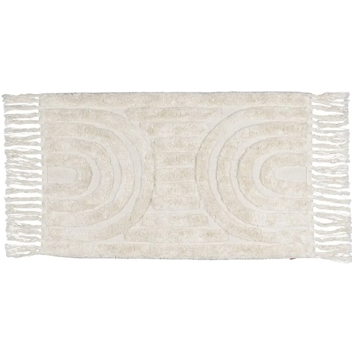 Tapis salle de bain frange coton beige 50x80cm < Gifi Discount
