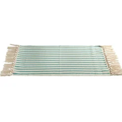 Tapis salle de bain à franges design rayures 45x70cm