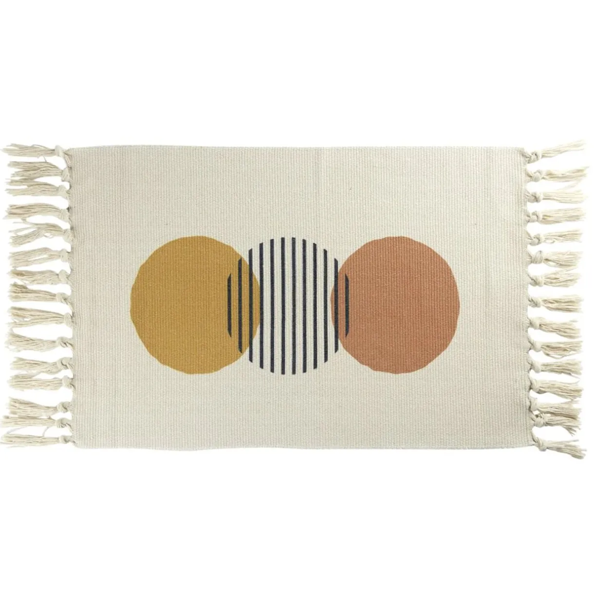 Tapis salle de bain à franges design ronds 45x70cm < Gifi Hot