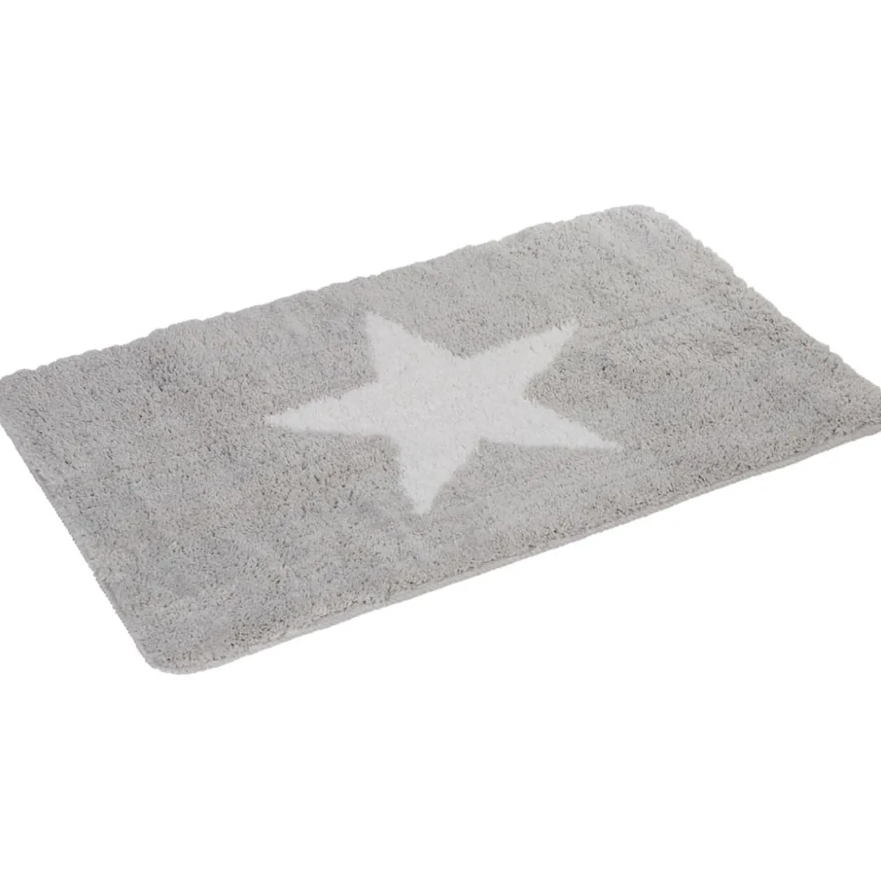 Tapis salle de bain gris motif étoile 45x75 cm