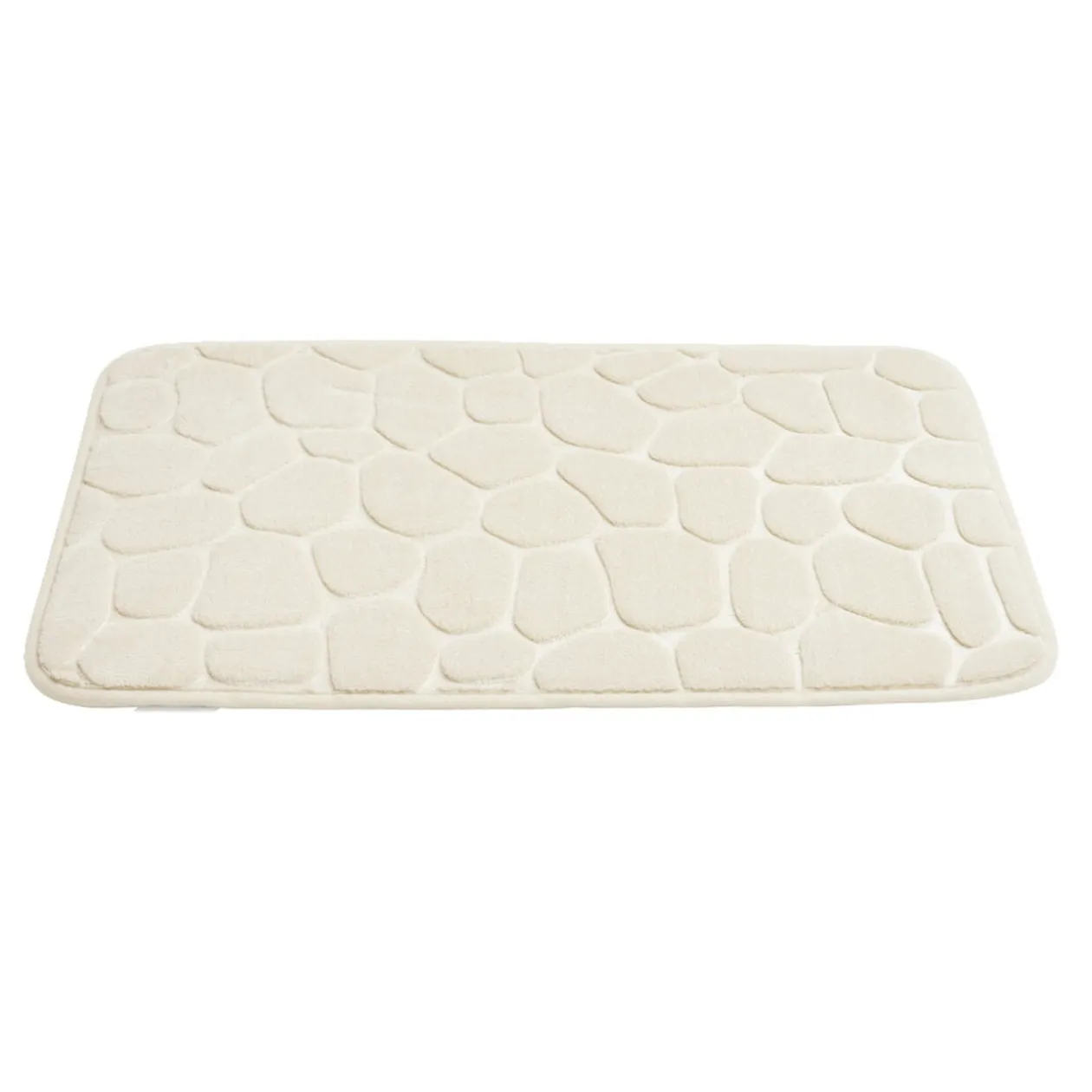 Tapis salle de bain motif galet beige 40x60cm