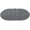 Tapis salle de bain ovale coton texturé gris anthracite 45x70cm