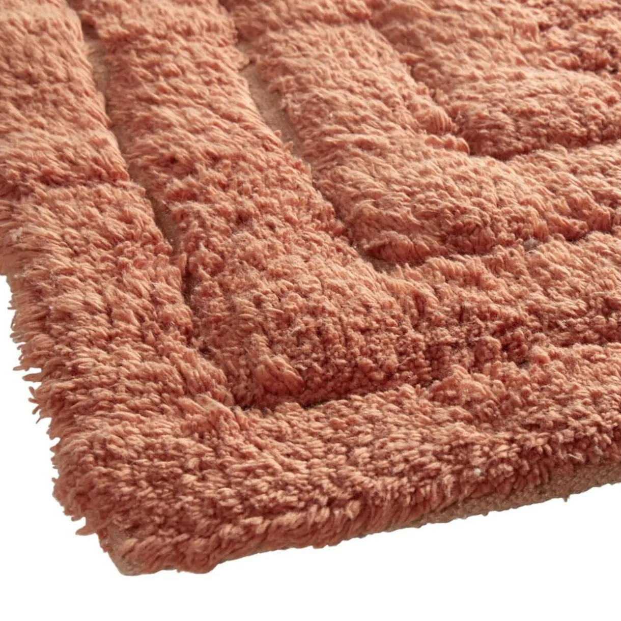 Tapis salle de bain rectangulaire coton terracotta 45x70cm < Gifi Clearance