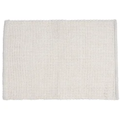 Tapis salle de bain rectangulaire polycoton quadrillé beige 45x70cm < Gifi Online