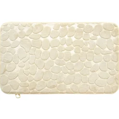 Tapis sortie de douche mémoire de forme beige 75x45cm