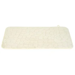 Tapis sortie de douche mémoire de forme beige 75x45cm