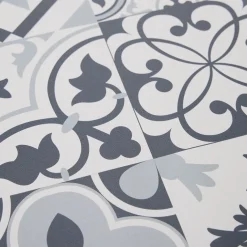 Tapis vinyle façon carreaux de ciment gris et blancs 50x100cm < Gifi Hot