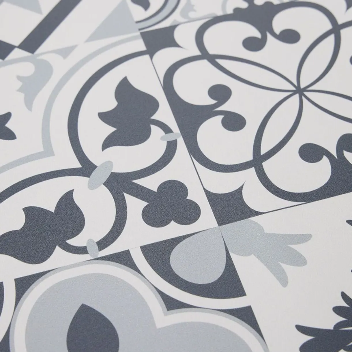 Tapis vinyle façon carreaux de ciment gris et blancs 50x100cm < Gifi Hot