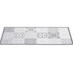 Tapis vinyle imprimé carreau de ciment gris L.99 cm